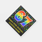 67th誕生日-カラフル音楽シンボル， Rainbow 67 スタンダードランチョンナプキン (角)