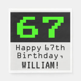 67th誕生日 – ネルディ/オタク系のスタイル「67」と名前 スタンダードランチョンナプキン