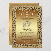 67th、誕生日パーティー67th、チータ王室のー金ゴールドプラス 招待状 (正面/裏面)