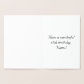 67th Birthday: Elegant, Ornate Script; Custom Name 箔カード (内部)