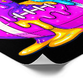 67th Birthday Ice Cream American Football Drip 6 7 ポスター (角)