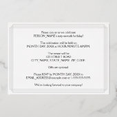 67th Birthday Party —アールデコスタイル「67」 & Name 箔招待状 (裏面)