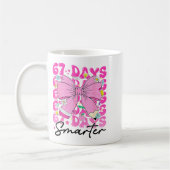 67th Day Of School 67 Days Smarter Coquette Bow Te コーヒーマグカップ (左)