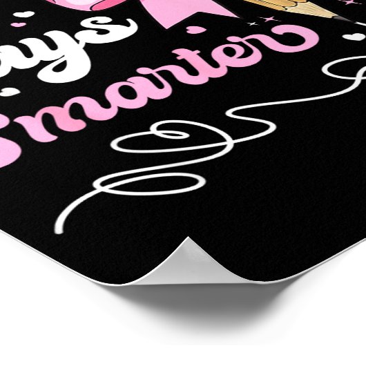 67th Day Of School 67 Days Smarter Coquette Bow Te ポスター (角)