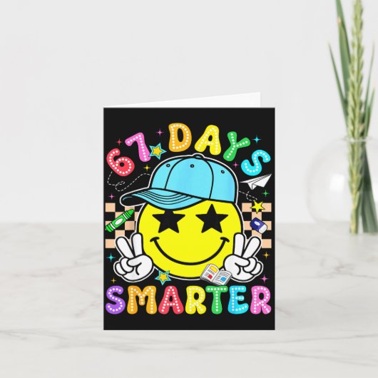 67th Day Of School 67 Days Smarter Teacher Boy Gir カード (正面)