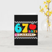 67th Day Of School 67 Days Smarter Teacher Boy Gir カード (黄色い花)