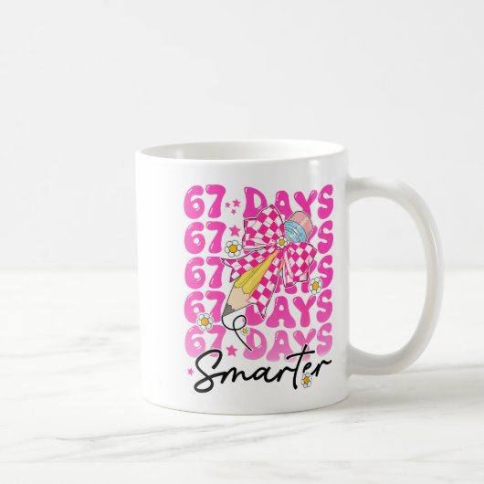67th Day Of School 67 Days Smarter Teacher Student コーヒーマグカップ (右)