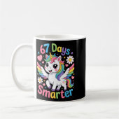 67th Day Of School 67 Days Smarter Unicorn Teacher コーヒーマグカップ (左)