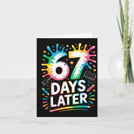 67th Day Of School 67 Meme Teacher Student 67 Days カード (正面)