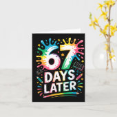 67th Day Of School 67 Meme Teacher Student 67 Days カード (黄色い花)