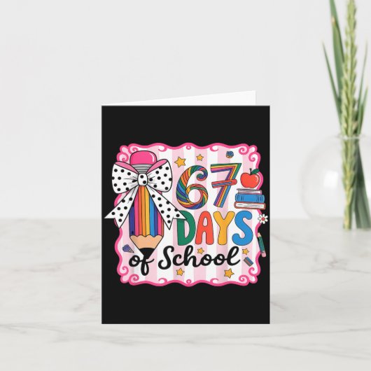 67th Day Of School 67 Six Seven Math Teacher  カード (正面)