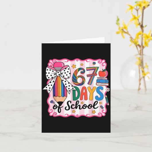 67th Day Of School 67 Six Seven Math Teacher  カード (黄色い花)