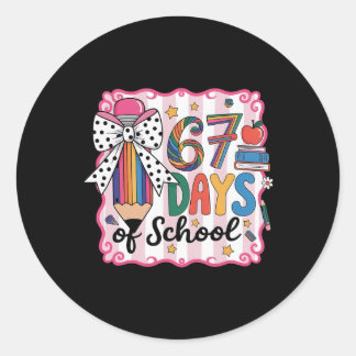 67th Day Of School 67 Six Seven Math Teacher  ラウンドシール