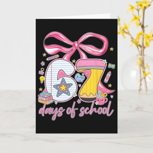 67th Day Of School 67 Six Seven Math Teacher Kids  カード (黄色い花)