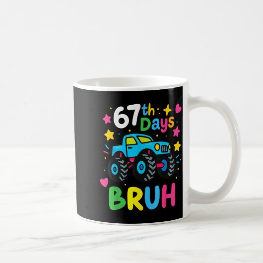 67th Day Of School Bruh Funny Meme 67 Monster Truc コーヒーマグカップ (右)