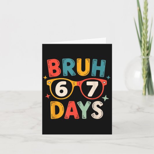 67th Day Of School Bruh Kids Celebration Design  カード (正面)
