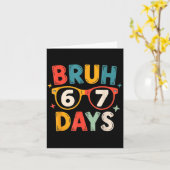 67th Day Of School Bruh Kids Celebration Design  カード (黄色い花)