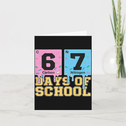 67th Day Of School Chemical Eements Teacher Boy Gi カード (正面)