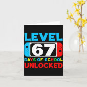 67th Day Of School Gamer Level 67 Days Unlocked 6  カード (黄色い花)