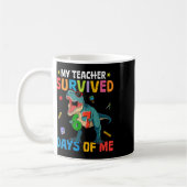 67th Day Of School My Teacher Survived 67 Days Boy コーヒーマグカップ (左)