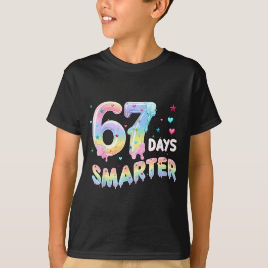 67th Day Of School Shirt 67 Days Smarter Teacher B Tシャツ (正面)
