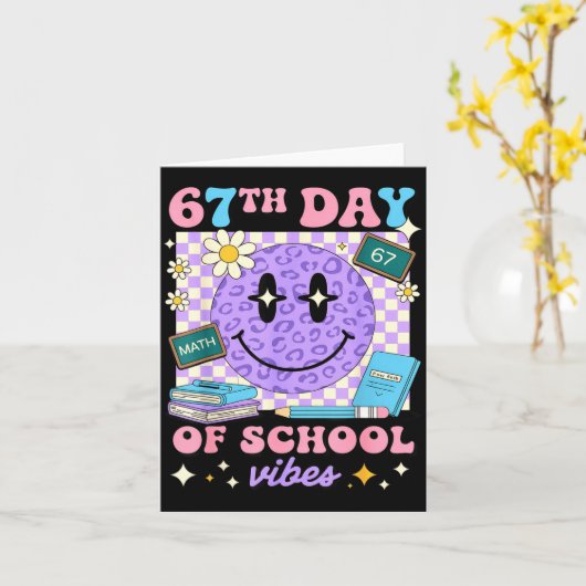 67th Day Of School Six Seven 67 Meme  カード (黄色い花)