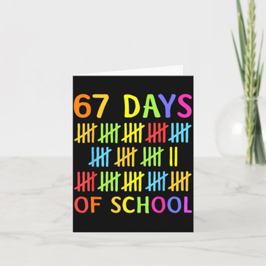 67th Day Of School Teacher Kids 67 Math Numbers 10 カード (正面)