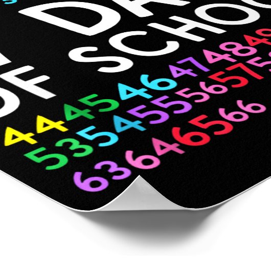 67th Day Of School Teacher Kids 67 Math Numbers 10 ポスター (角)