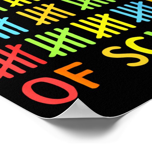 67th Day Of School Teacher Kids 67 Math Numbers 10 ポスター (角)