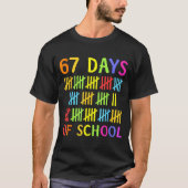 67th Day Of School Teacher Kids 67 Math Numbers 10 Tシャツ (正面)