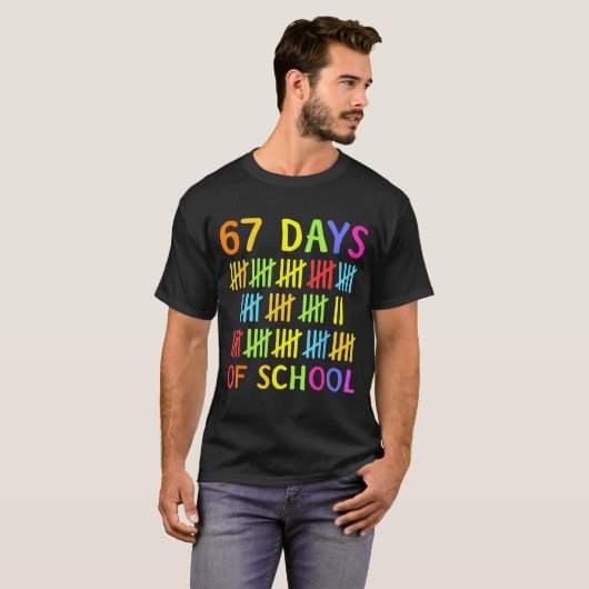 67th Day Of School Teacher Kids 67 Math Numbers 10 Tシャツ (正面フル)
