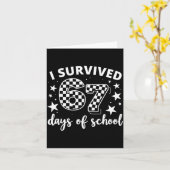 67th Day Of School Teacher Students Kids 6 7 Meme  カード (黄色い花)