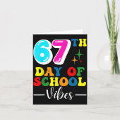 67th Day Of School Vibes 100 Days Of School Teache カード (正面)