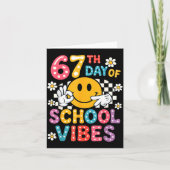 67th Day Of School Vibes 67 Meme Cute Smile Face T カード (正面)
