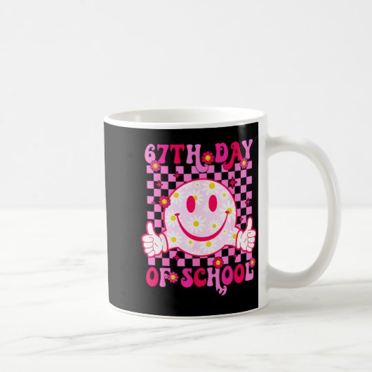 67th Day Of School Vibes 67 Meme Cute Smile Face T コーヒーマグカップ (右)
