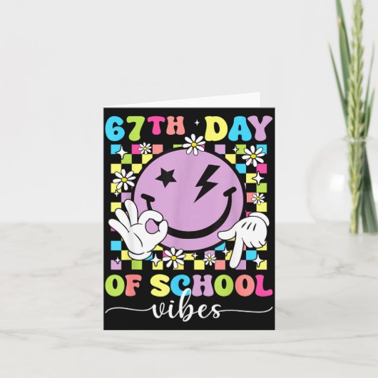 67th Day Of School Vibes Funny Six Seven 67 Meme S カード (正面)