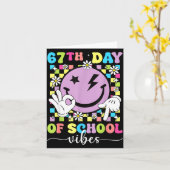 67th Day Of School Vibes Funny Six Seven 67 Meme S カード (黄色い花)