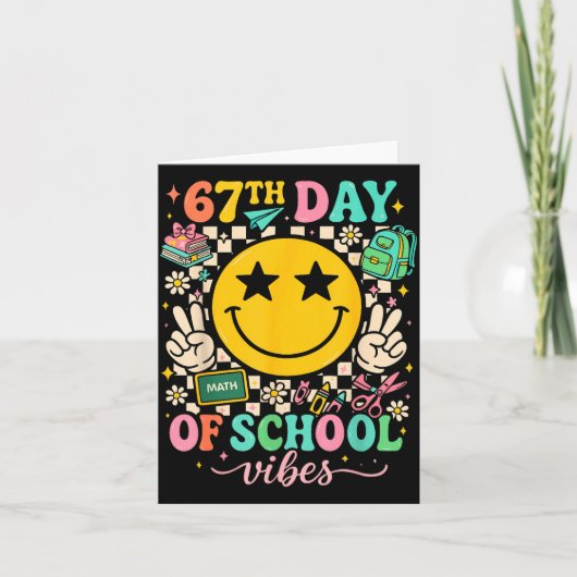 67th Day Of School Vibes Funny Six Seven 67 Meme S カード (正面)