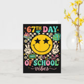 67th Day Of School Vibes Funny Six Seven 67 Meme S カード (黄色い花)