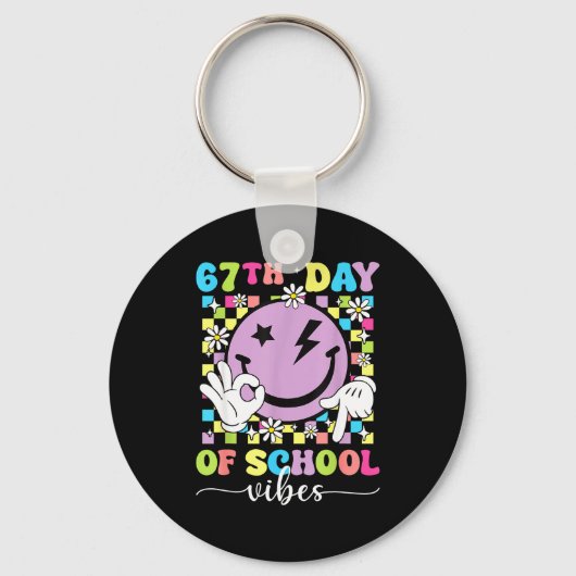 67th Day Of School Vibes Funny Six Seven 67 Meme S キーホルダー (正面)