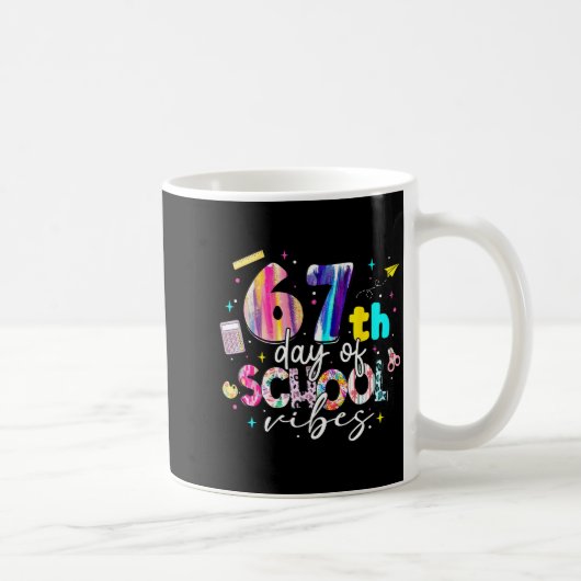 67th Day Of School Vibes Funny Six Seven 67 Studen コーヒーマグカップ (右)