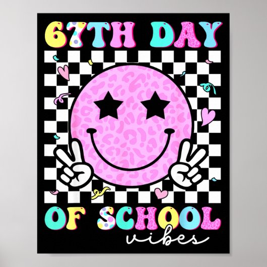 67th Day Of School Vibes Smile Face 67 Six Seven M ポスター (正面)