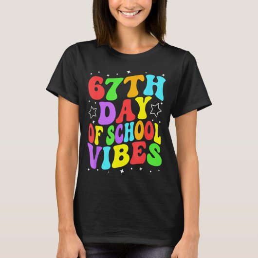 67th Day Of School Vibes Tシャツ (正面)