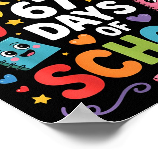 67th Day Rainbow Teacher I Survived 67 Days Of Sch ポスター (角)