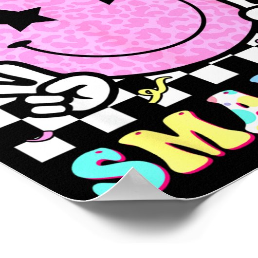 67th Days Smarter Smile Face 67 Days School Teache ポスター (角)