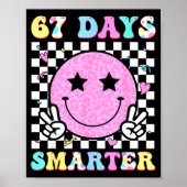 67th Days Smarter Smile Face 67 Days School Teache ポスター (正面)