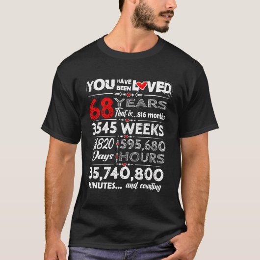 68おもしろい歳の愛された素敵 Tシャツ (正面)