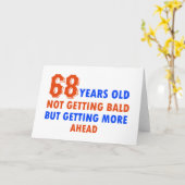 68おもしろい歳の誕生日デザイン カード (黄色い花)