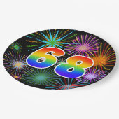 68イベント-おもしろい、カラフル、はっきりしたレインボー68 ペーパープレート (アングル)