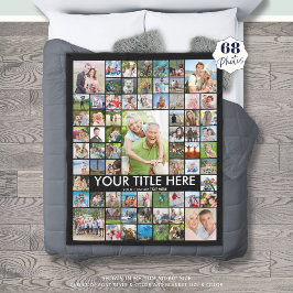 68フォトパーソナライズされたコラージュカスタムカラー フリースブランケット